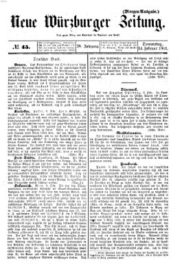 Neue Würzburger Zeitung Donnerstag 14. Februar 1861