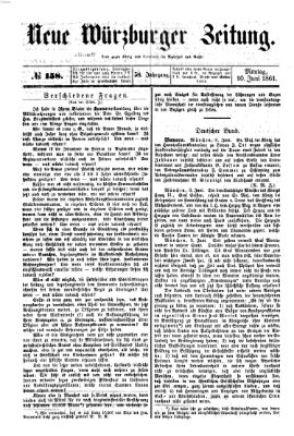 Neue Würzburger Zeitung Montag 10. Juni 1861