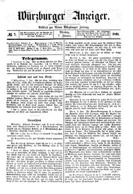 Würzburger Anzeiger (Neue Würzburger Zeitung) Montag 7. Januar 1861