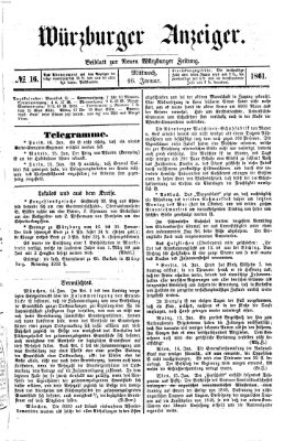 Würzburger Anzeiger (Neue Würzburger Zeitung) Mittwoch 16. Januar 1861