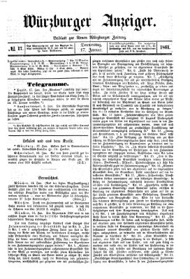 Würzburger Anzeiger (Neue Würzburger Zeitung) Donnerstag 17. Januar 1861