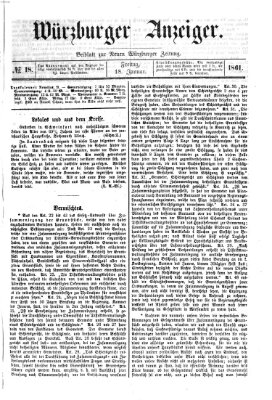 Würzburger Anzeiger (Neue Würzburger Zeitung) Freitag 18. Januar 1861