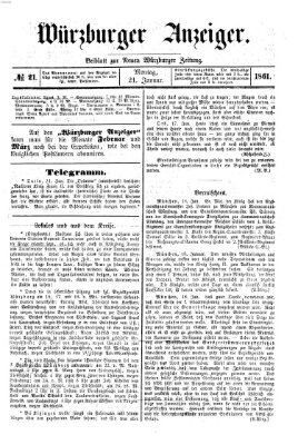 Würzburger Anzeiger (Neue Würzburger Zeitung) Montag 21. Januar 1861