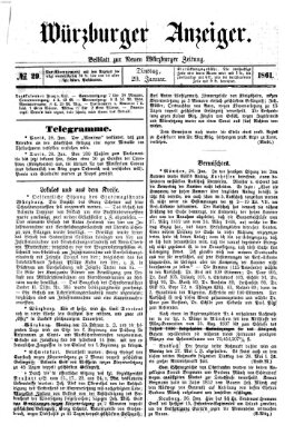 Würzburger Anzeiger (Neue Würzburger Zeitung) Dienstag 29. Januar 1861