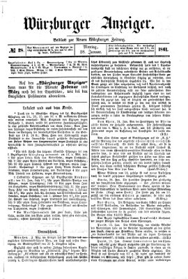 Würzburger Anzeiger (Neue Würzburger Zeitung) Montag 28. Januar 1861