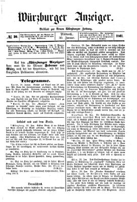 Würzburger Anzeiger (Neue Würzburger Zeitung) Mittwoch 30. Januar 1861