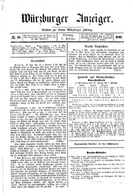 Würzburger Anzeiger (Neue Würzburger Zeitung) Sonntag 3. Februar 1861