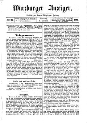 Würzburger Anzeiger (Neue Würzburger Zeitung) Mittwoch 6. Februar 1861