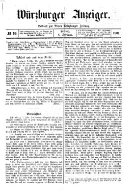 Würzburger Anzeiger (Neue Würzburger Zeitung) Freitag 8. Februar 1861