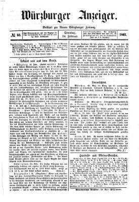 Würzburger Anzeiger (Neue Würzburger Zeitung) Sonntag 24. Februar 1861