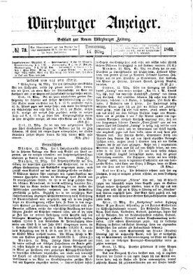 Würzburger Anzeiger (Neue Würzburger Zeitung) Donnerstag 14. März 1861