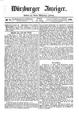 Würzburger Anzeiger (Neue Würzburger Zeitung) Freitag 15. März 1861