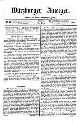 Würzburger Anzeiger (Neue Würzburger Zeitung) Samstag 16. März 1861