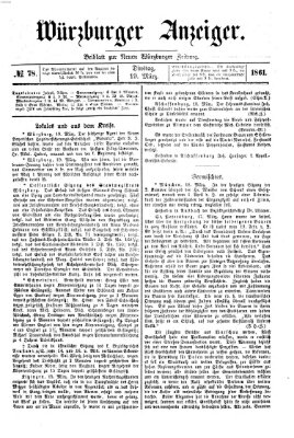 Würzburger Anzeiger (Neue Würzburger Zeitung) Dienstag 19. März 1861