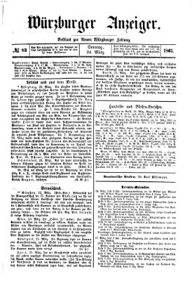 Würzburger Anzeiger (Neue Würzburger Zeitung) Sonntag 24. März 1861