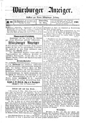 Würzburger Anzeiger (Neue Würzburger Zeitung) Donnerstag 28. März 1861