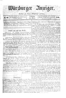 Würzburger Anzeiger (Neue Würzburger Zeitung) Samstag 30. März 1861