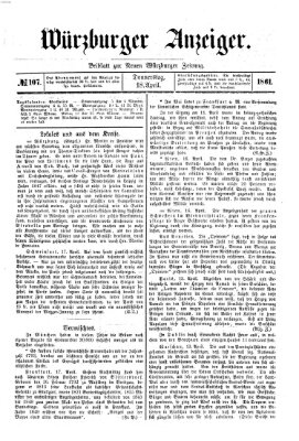 Würzburger Anzeiger (Neue Würzburger Zeitung) Donnerstag 18. April 1861