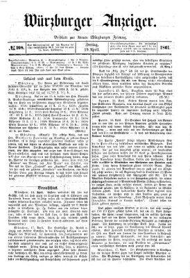 Würzburger Anzeiger (Neue Würzburger Zeitung) Freitag 19. April 1861