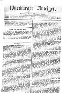 Würzburger Anzeiger (Neue Würzburger Zeitung) Freitag 10. Mai 1861