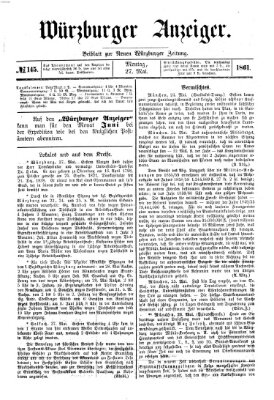 Würzburger Anzeiger (Neue Würzburger Zeitung) Montag 27. Mai 1861