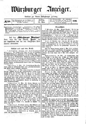 Würzburger Anzeiger (Neue Würzburger Zeitung) Freitag 31. Mai 1861