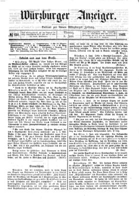 Würzburger Anzeiger (Neue Würzburger Zeitung) Montag 3. Juni 1861