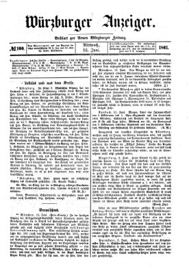 Würzburger Anzeiger (Neue Würzburger Zeitung) Mittwoch 12. Juni 1861