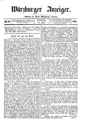 Würzburger Anzeiger (Neue Würzburger Zeitung) Donnerstag 13. Juni 1861