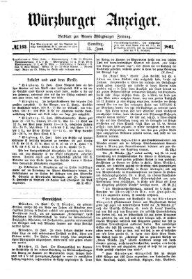 Würzburger Anzeiger (Neue Würzburger Zeitung) Samstag 15. Juni 1861