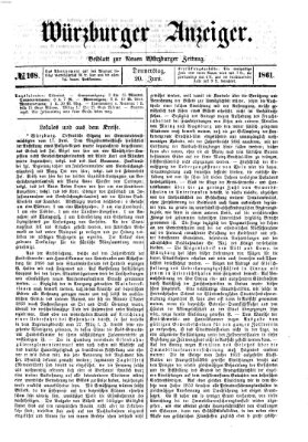 Würzburger Anzeiger (Neue Würzburger Zeitung) Donnerstag 20. Juni 1861