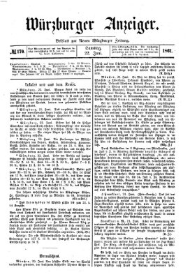 Würzburger Anzeiger (Neue Würzburger Zeitung) Samstag 22. Juni 1861