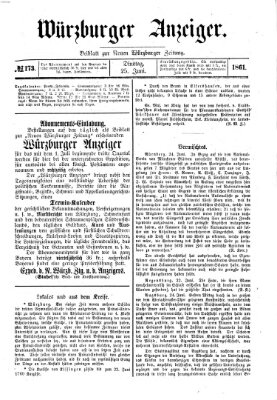 Würzburger Anzeiger (Neue Würzburger Zeitung) Dienstag 25. Juni 1861