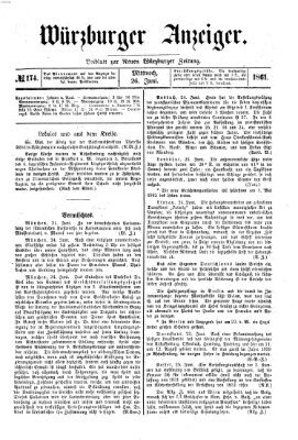 Würzburger Anzeiger (Neue Würzburger Zeitung) Mittwoch 26. Juni 1861