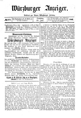 Würzburger Anzeiger (Neue Würzburger Zeitung) Samstag 29. Juni 1861