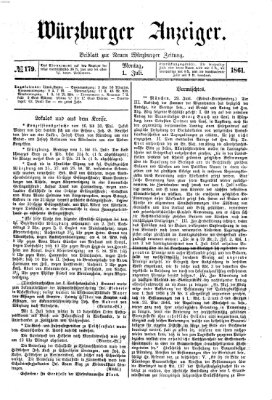 Würzburger Anzeiger (Neue Würzburger Zeitung) Montag 1. Juli 1861