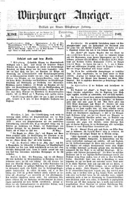 Würzburger Anzeiger (Neue Würzburger Zeitung) Donnerstag 4. Juli 1861