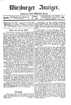 Würzburger Anzeiger (Neue Würzburger Zeitung) Dienstag 16. Juli 1861