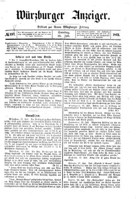 Würzburger Anzeiger (Neue Würzburger Zeitung) Samstag 20. Juli 1861