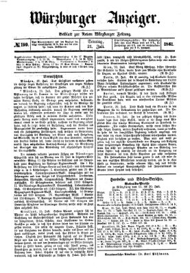 Würzburger Anzeiger (Neue Würzburger Zeitung) Sonntag 21. Juli 1861