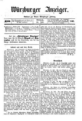 Würzburger Anzeiger (Neue Würzburger Zeitung) Mittwoch 24. Juli 1861