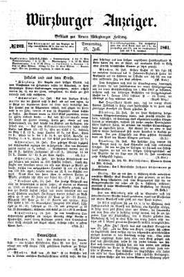 Würzburger Anzeiger (Neue Würzburger Zeitung) Donnerstag 25. Juli 1861