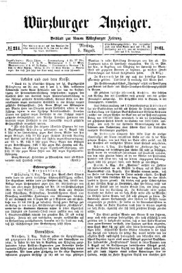 Würzburger Anzeiger (Neue Würzburger Zeitung) Montag 5. August 1861