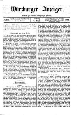 Würzburger Anzeiger (Neue Würzburger Zeitung) Dienstag 6. August 1861