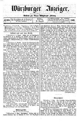 Würzburger Anzeiger (Neue Würzburger Zeitung) Freitag 9. August 1861