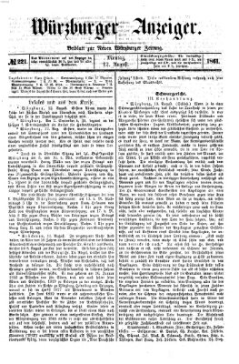 Würzburger Anzeiger (Neue Würzburger Zeitung) Montag 12. August 1861