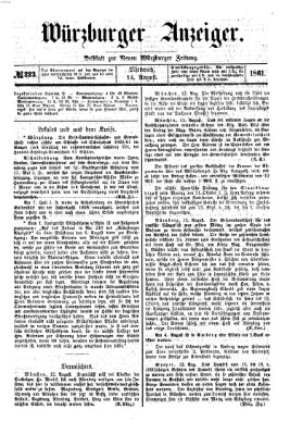 Würzburger Anzeiger (Neue Würzburger Zeitung) Mittwoch 14. August 1861