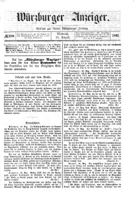 Würzburger Anzeiger (Neue Würzburger Zeitung) Mittwoch 21. August 1861