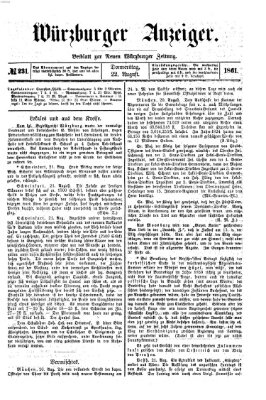 Würzburger Anzeiger (Neue Würzburger Zeitung) Donnerstag 22. August 1861