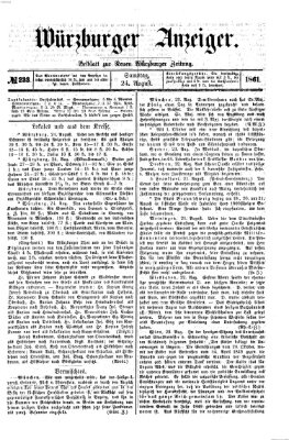 Würzburger Anzeiger (Neue Würzburger Zeitung) Samstag 24. August 1861